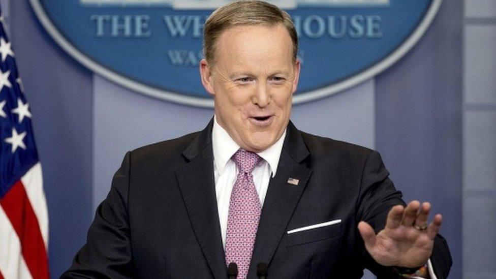 White House press secretary Sean Spicer talks to the media during the daily press briefing at the White House on 10 March.