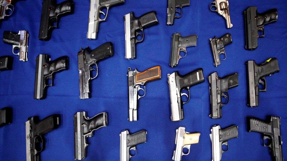 Seized handguns, file image