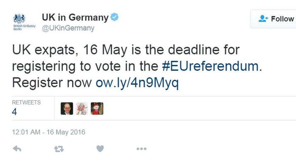 British Embassy in Berlin tweet