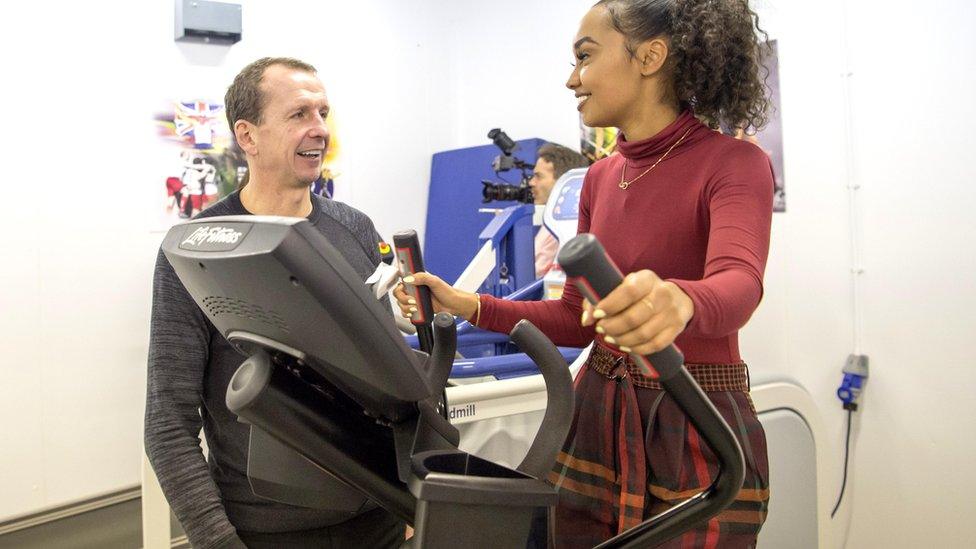 Leigh-Anne Pinnock on a treadmill