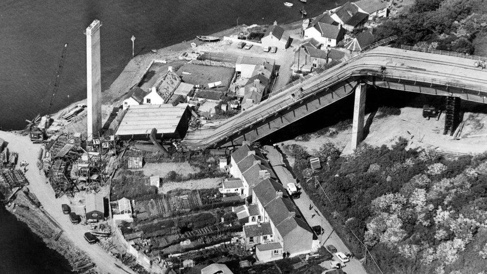 aerial view of collapse