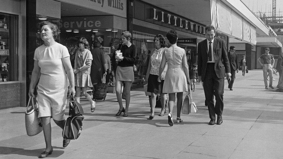 The shopping centre in Romford, Essex (pictured in 1970) was home to such stores as Freeman Hardy Willis and Littlewoods