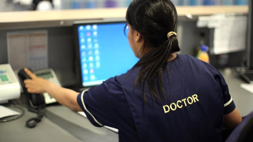 NHS hospital desk