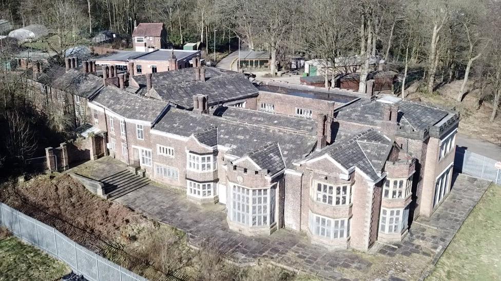 Aerial view of Hopwood Hall