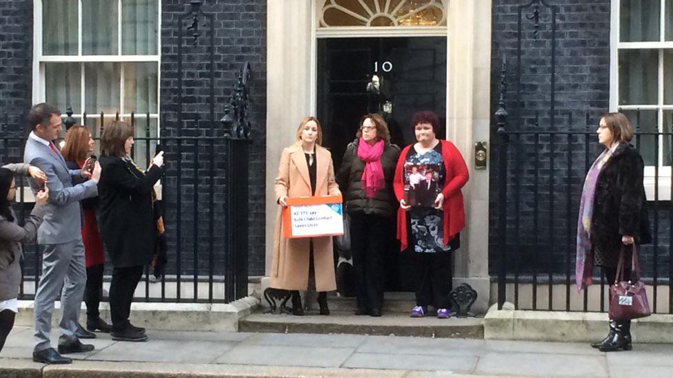 Petitioners outside Downing Street