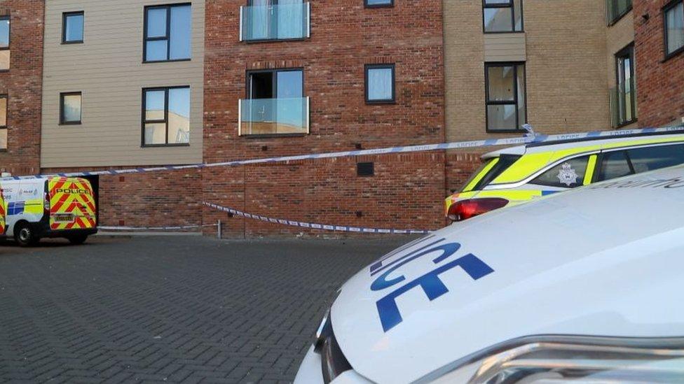 Harland Court, Bury St Edmunds, scene of murder investigation