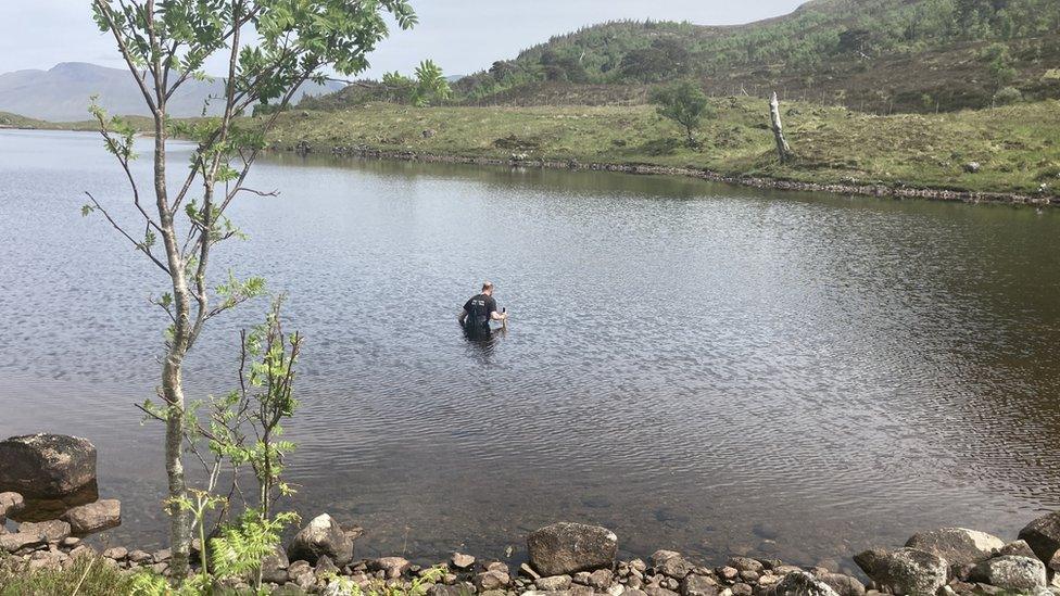 Phil Jones in Loch Dochard