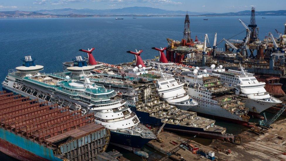 Cruise liners being broken up