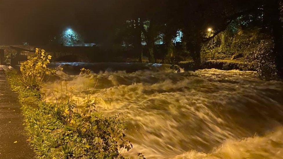 High water levels on River Tavy