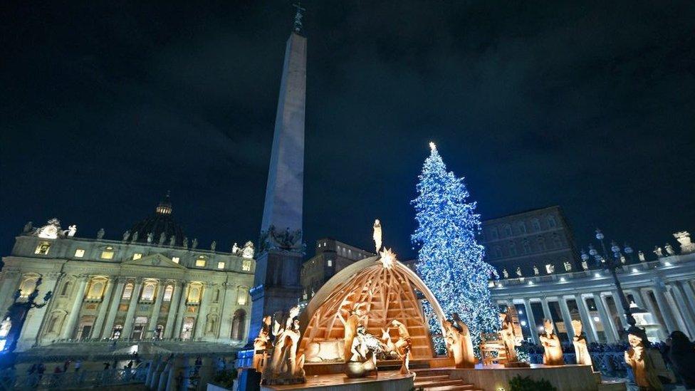 Christmas tree outside the Vatican in Italy