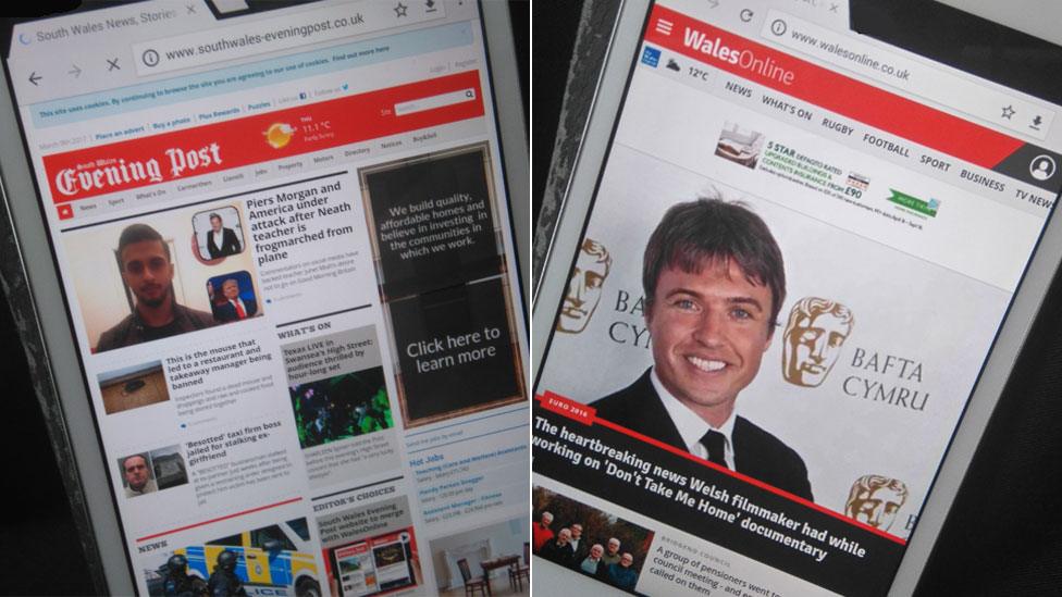 Swansea Evening Post and Wales Online websites