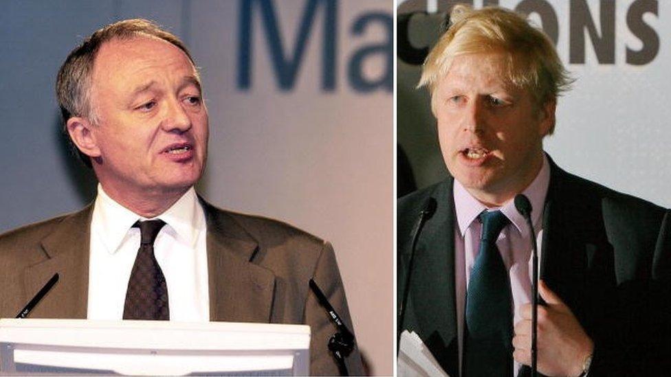 Mr Livingstone on winning the mayoralty in 1999, and Mr Johnson in 2008