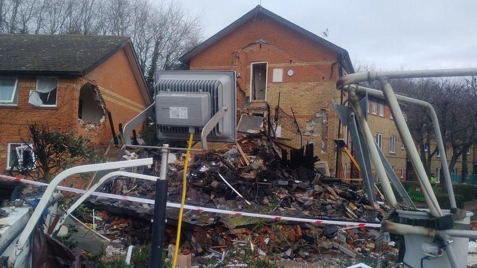 Buildings next to the site of the explosion