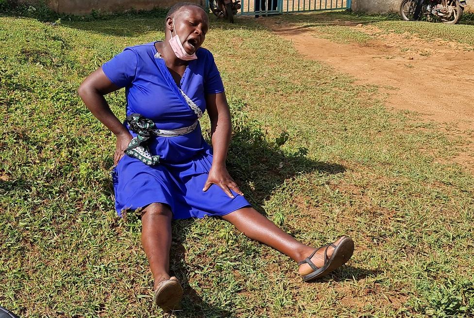 Woman sitting on the grass