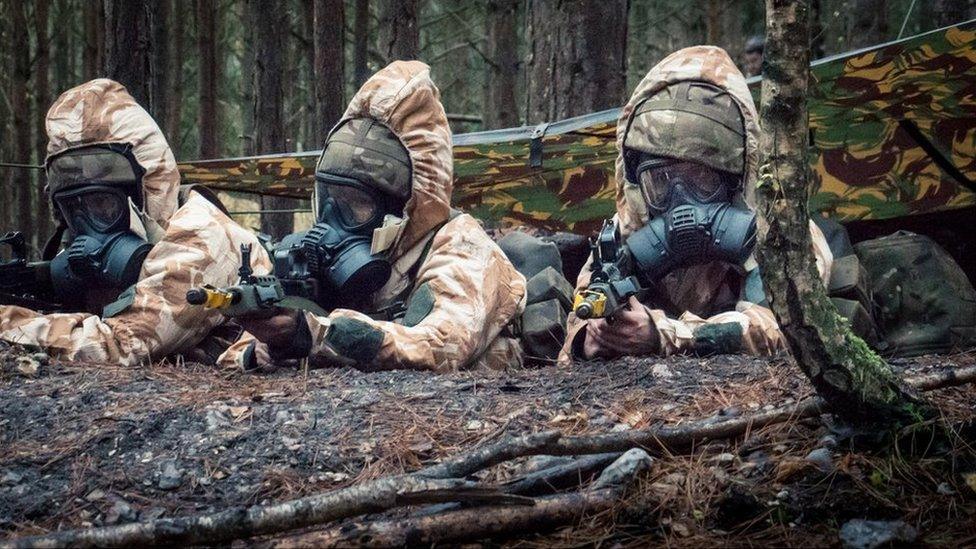 Soldier recruits in training