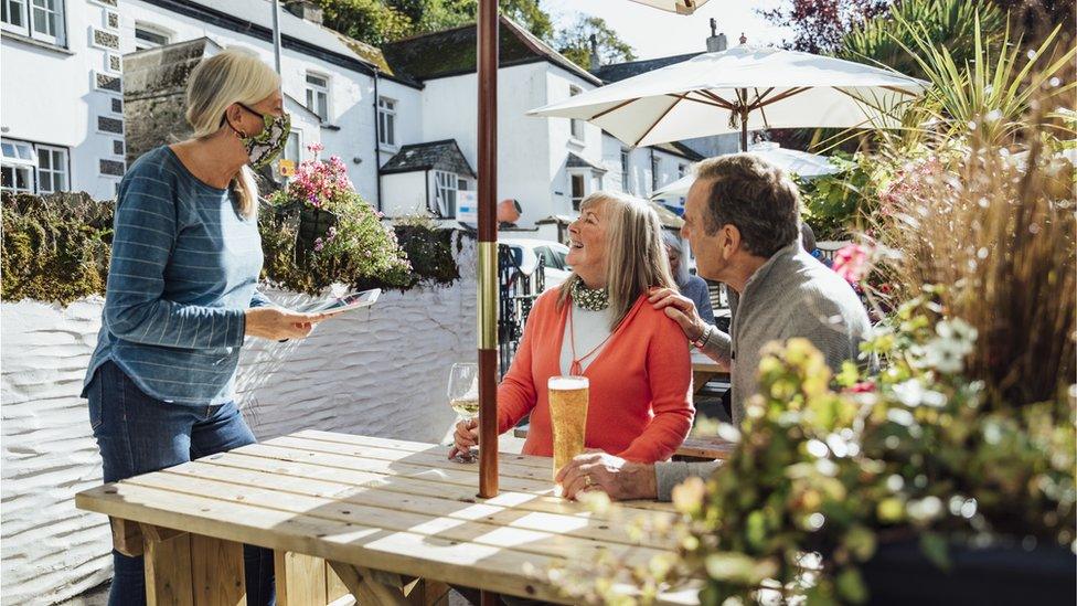 A beer garden in Cornwall