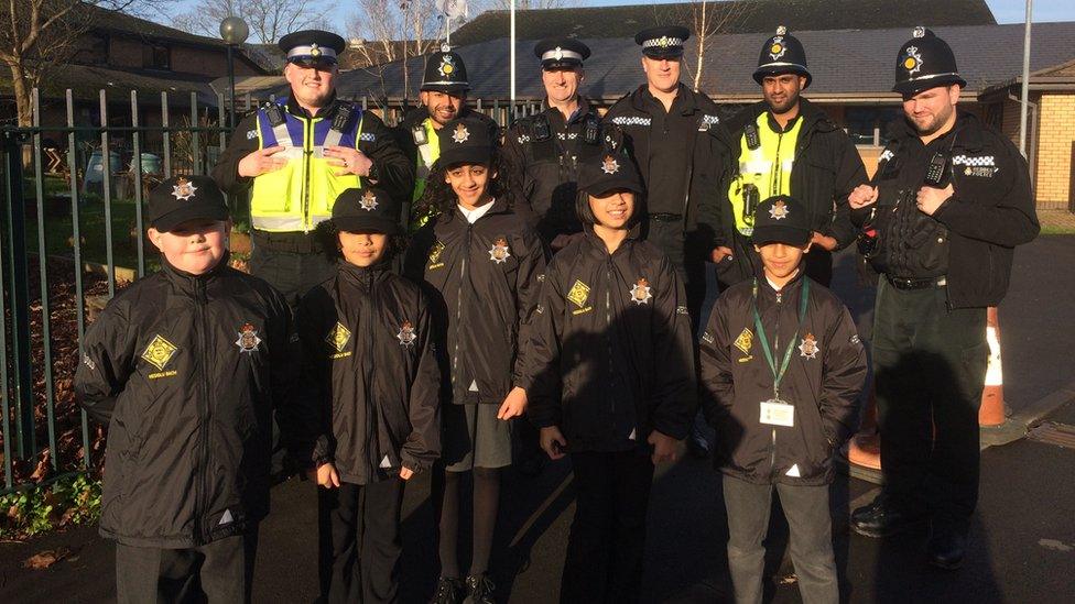 Pill Mini Police with Gwent Police officers