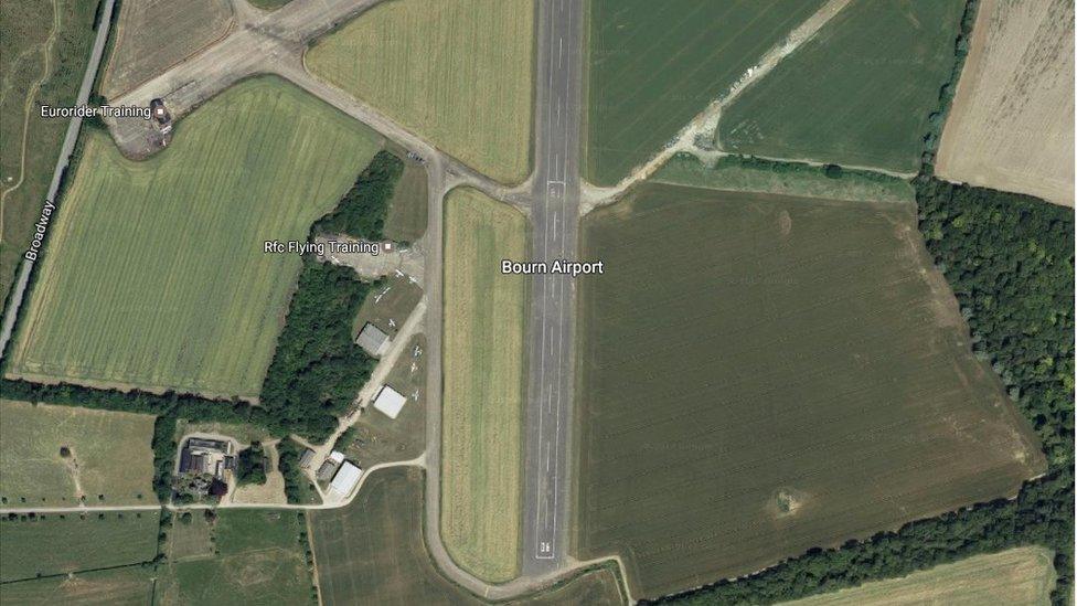 Bourn Airfield from the air