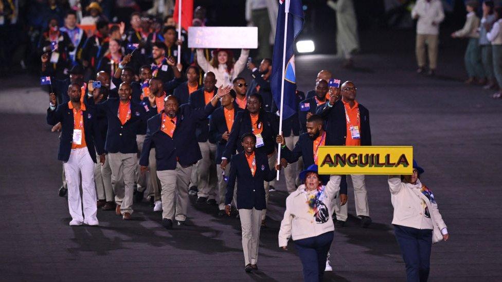 Team Anguilla during the opening ceremony.