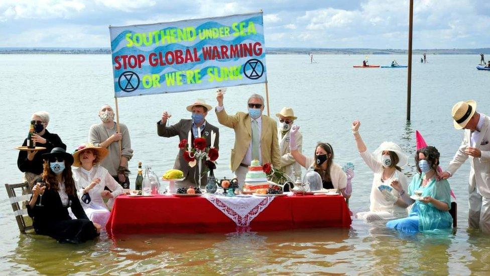 Extinction Rebellion protestors in Southend