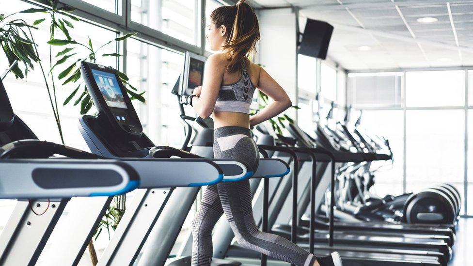 Woman on treadmill