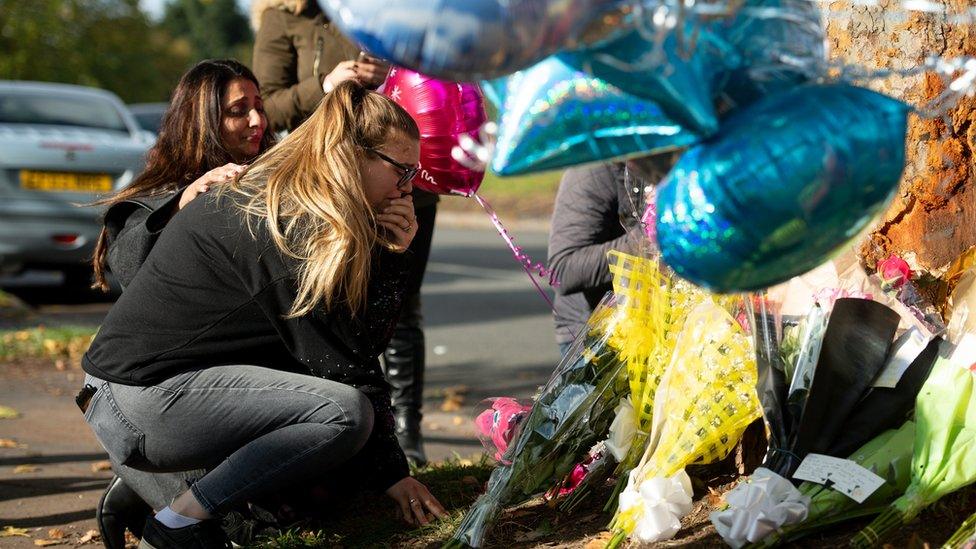 People at the scene of the fatal crash on Bromley Lane