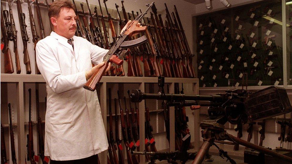 Weapons seized during the decommissioning part of the peace process