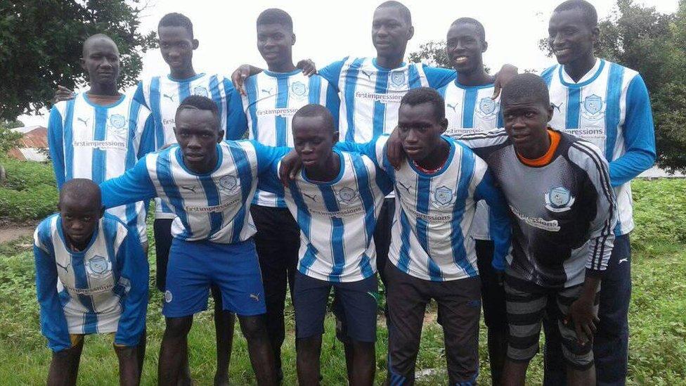 Gambian Buckingham Street FC in UK kit