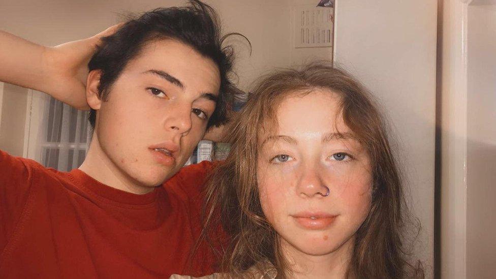 Owen Harding with his girlfriend Meg