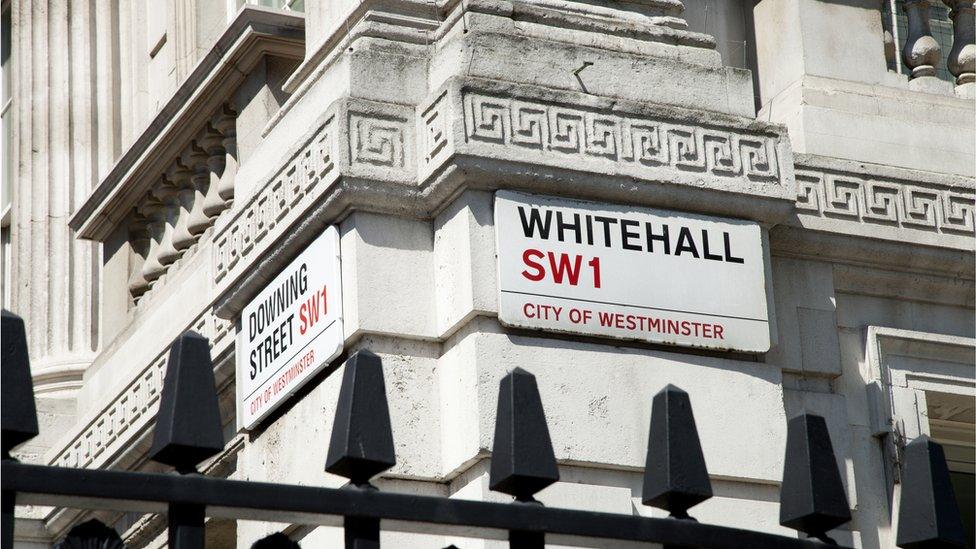 Corner of Whitehall and Downing Street