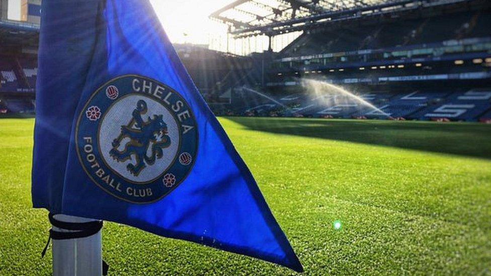 Chelsea flag at Stamford Bridge