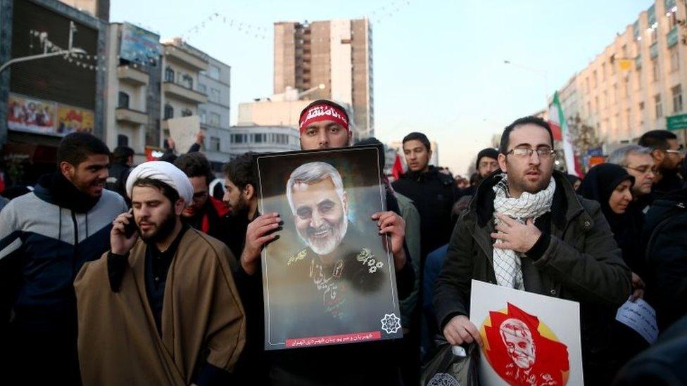 Mourners at funeral of Qasem Soleimani in Tehran (06/01/20)