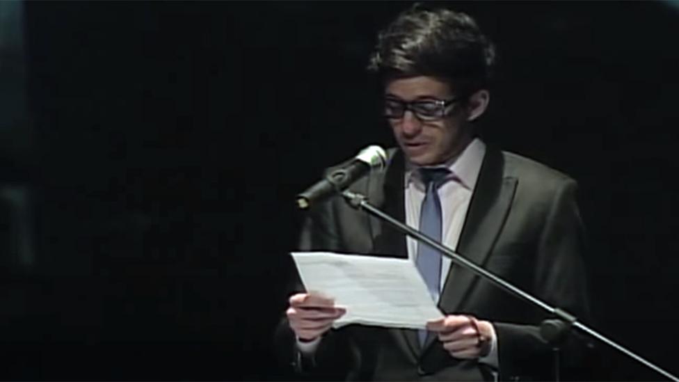 Jose Gregorio Marquez reading out his letter in 2013