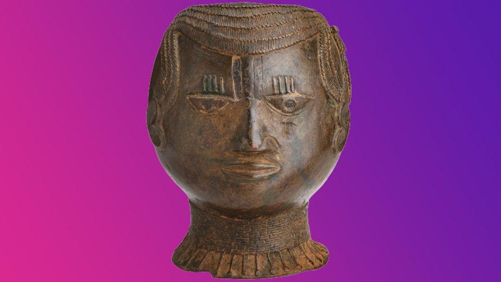 Rare lost wax cast bronze Udo head