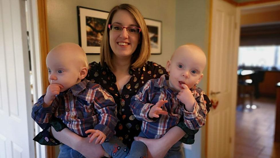 Stephanie with her sons Reece and Luca