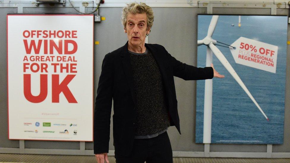 Peter Capaldi at Westminster tube station