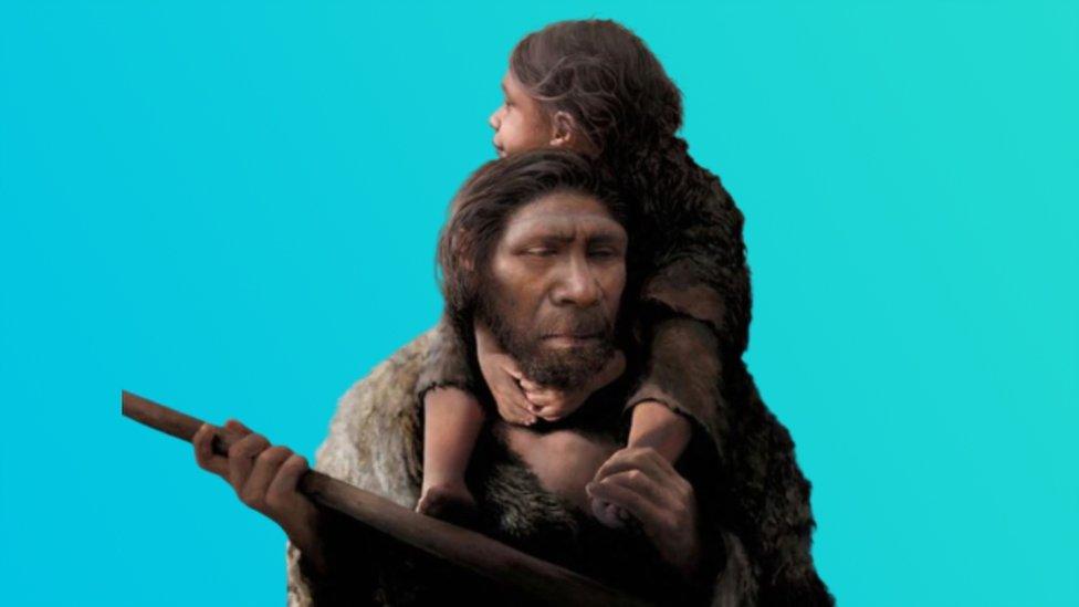 Artist's impression of first-known Neanderthal family