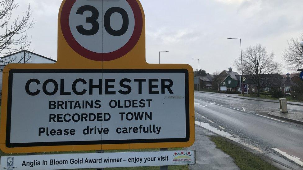 Colchester - Britain's Oldest Recorded Town sign