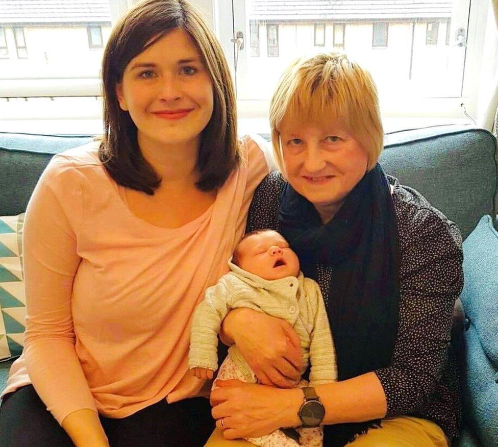 Amy and Marj with baby Isla