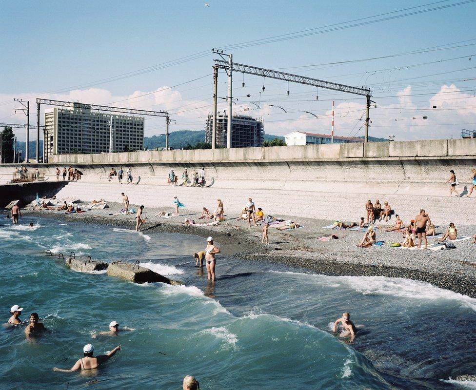 The beach near Adlersky Kurortny Gorodok in Adler