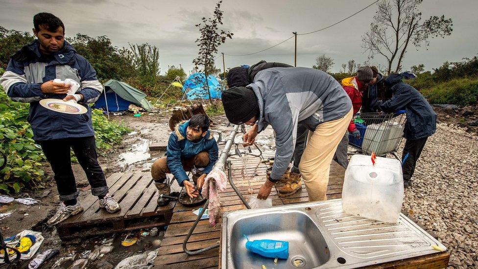 The site has basic facilities for the thousands living there