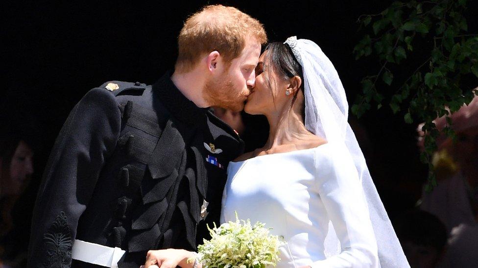 Harry and Meghan on their wedding day