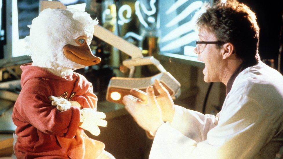 Howard the Duck and actor Tim Robbins