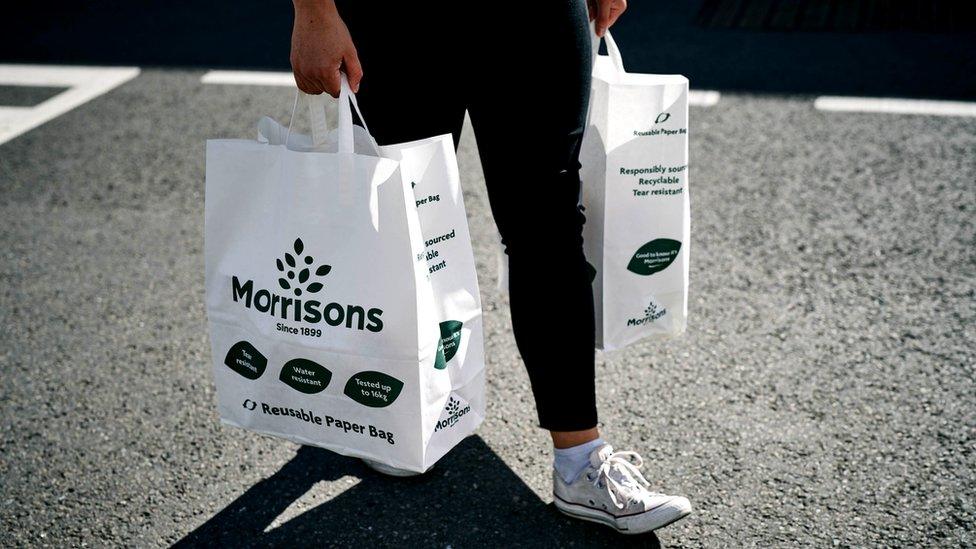 Morrisons' shopping bags