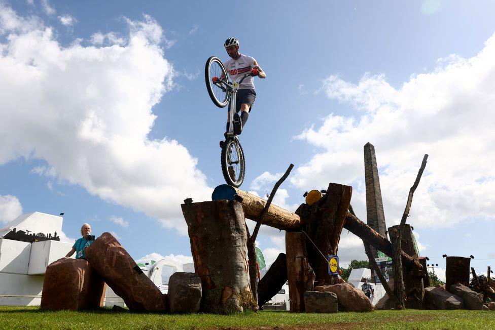 Britain's Jack Carthy in action during Men Elite 26" Trials Semi-Final REUTERS/Matthew Childs