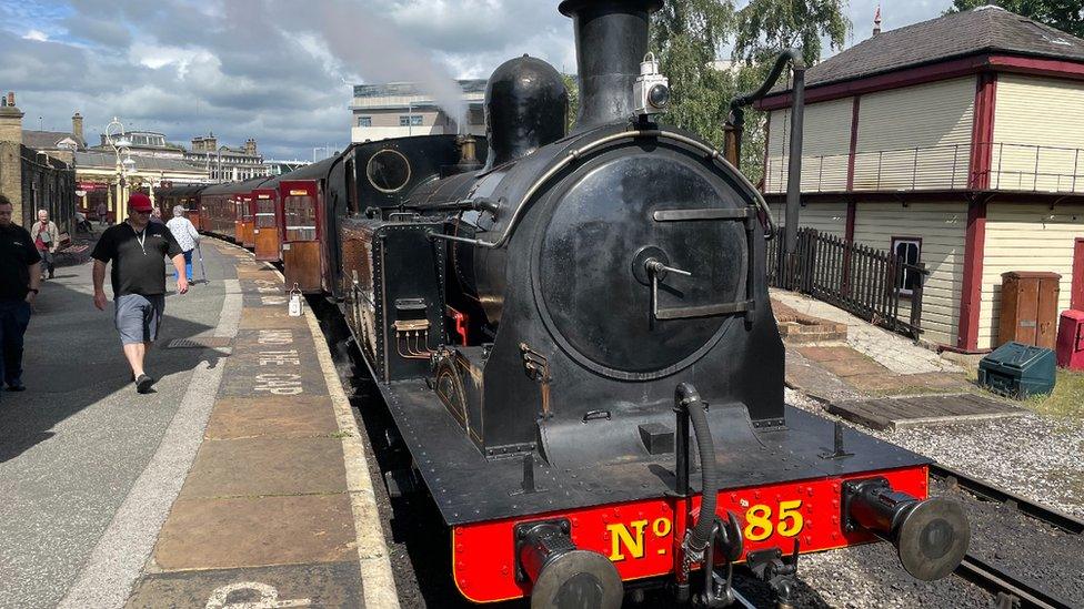 A stream train in Keighley