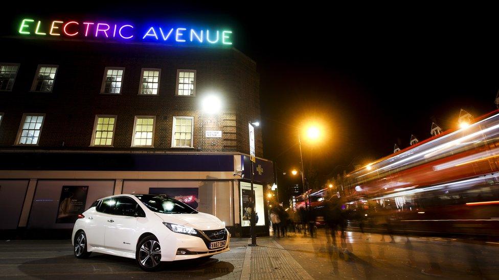 Nissan Leaf on Electric Avenue