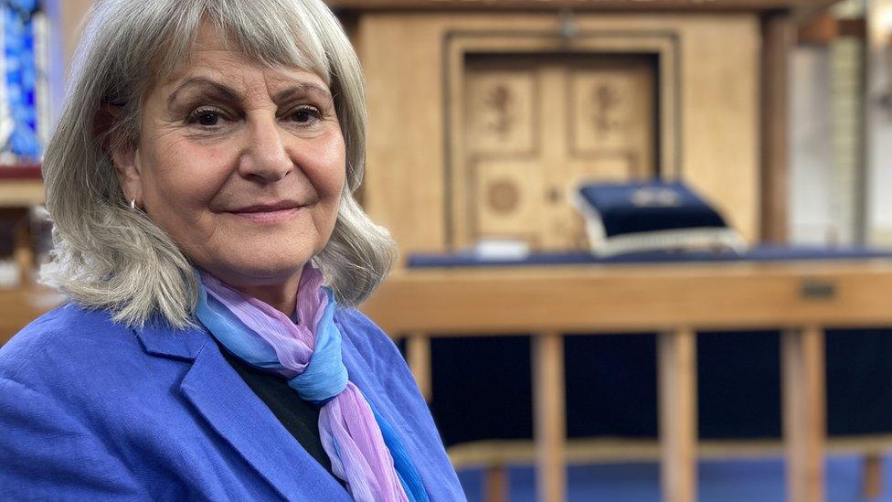 Dr Marian Prinsley at the Norwich Synagogue where she worships