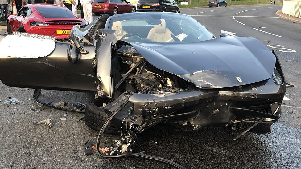 Crashed Porsche