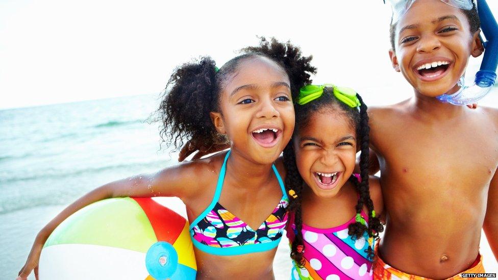 children on a beach